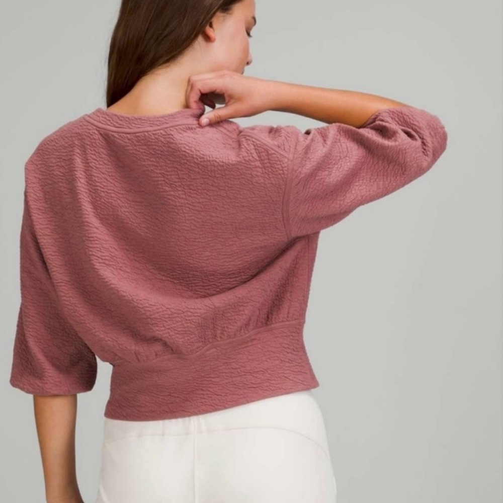 Lululemon Textured Crewneck Pullover Spiced Chai Size 6 - Picture 2 of 10